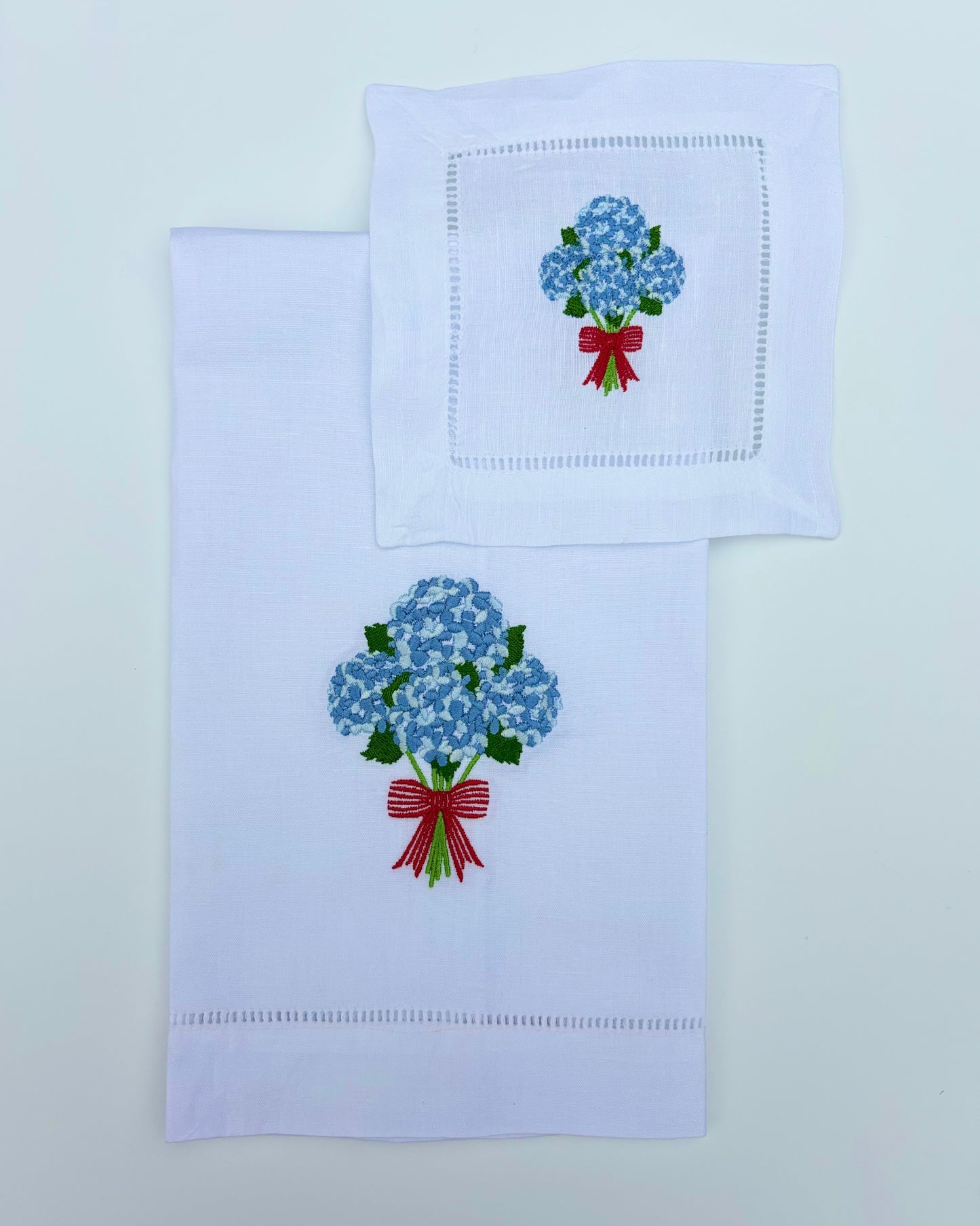 Hydrangea Cocktail Napkins and Guest Towel Set