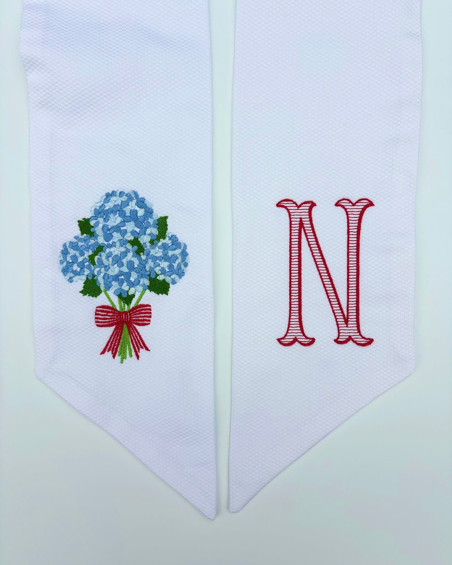 Hydrangea Wreath Sash with Initial