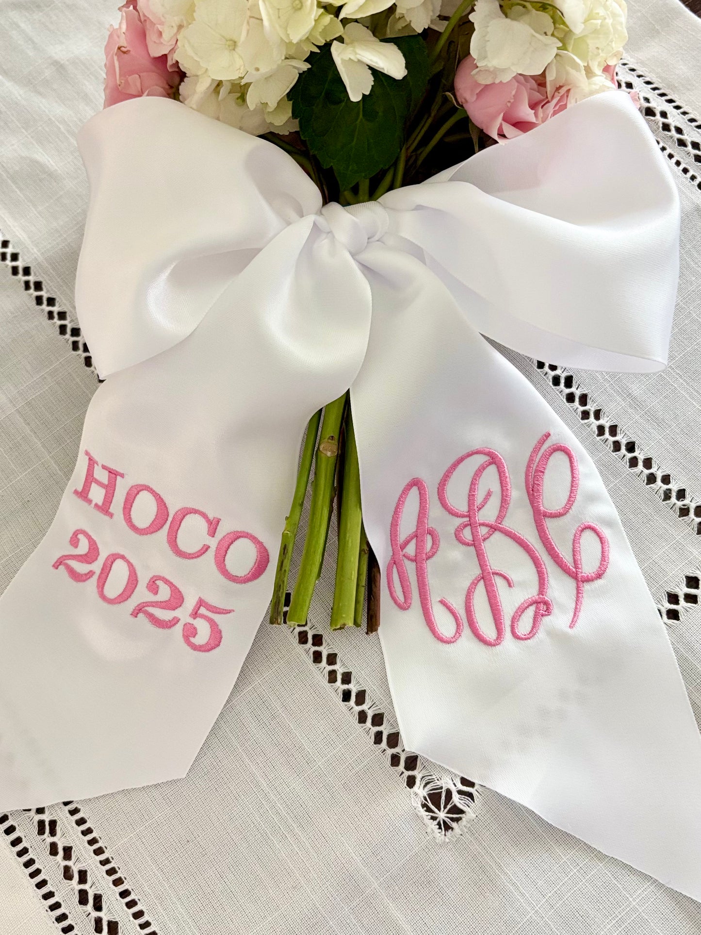 Monogrammed Bouquet Ribbon