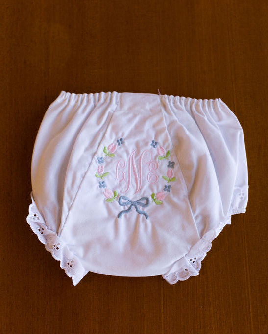Floral Wreath Monogrammed Bloomers