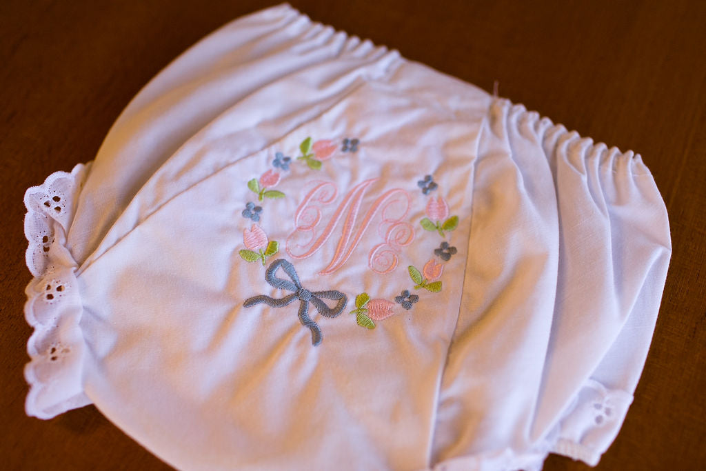 Floral Wreath Monogrammed Bloomers