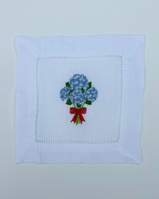 Hydrangea Cocktail Napkins- Set of Four