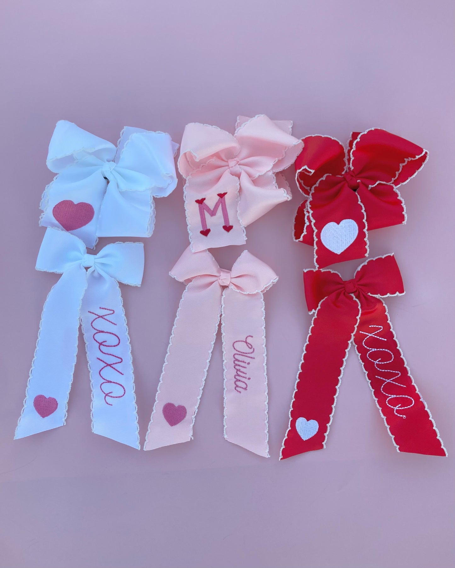 Valentine Long Tail Bow with Heart