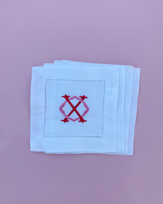 XO Cocktail Napkins- Set of 4