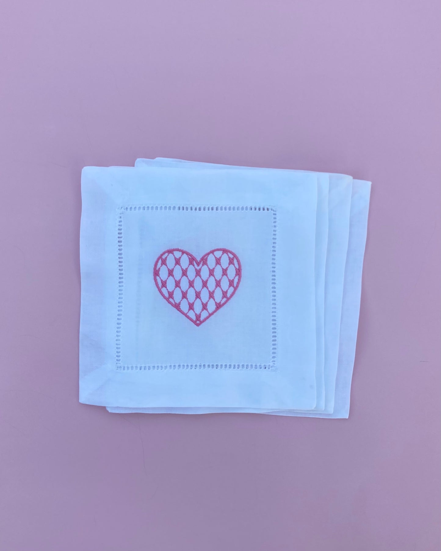 Chic Heart Cocktail Napkins- Set of 4