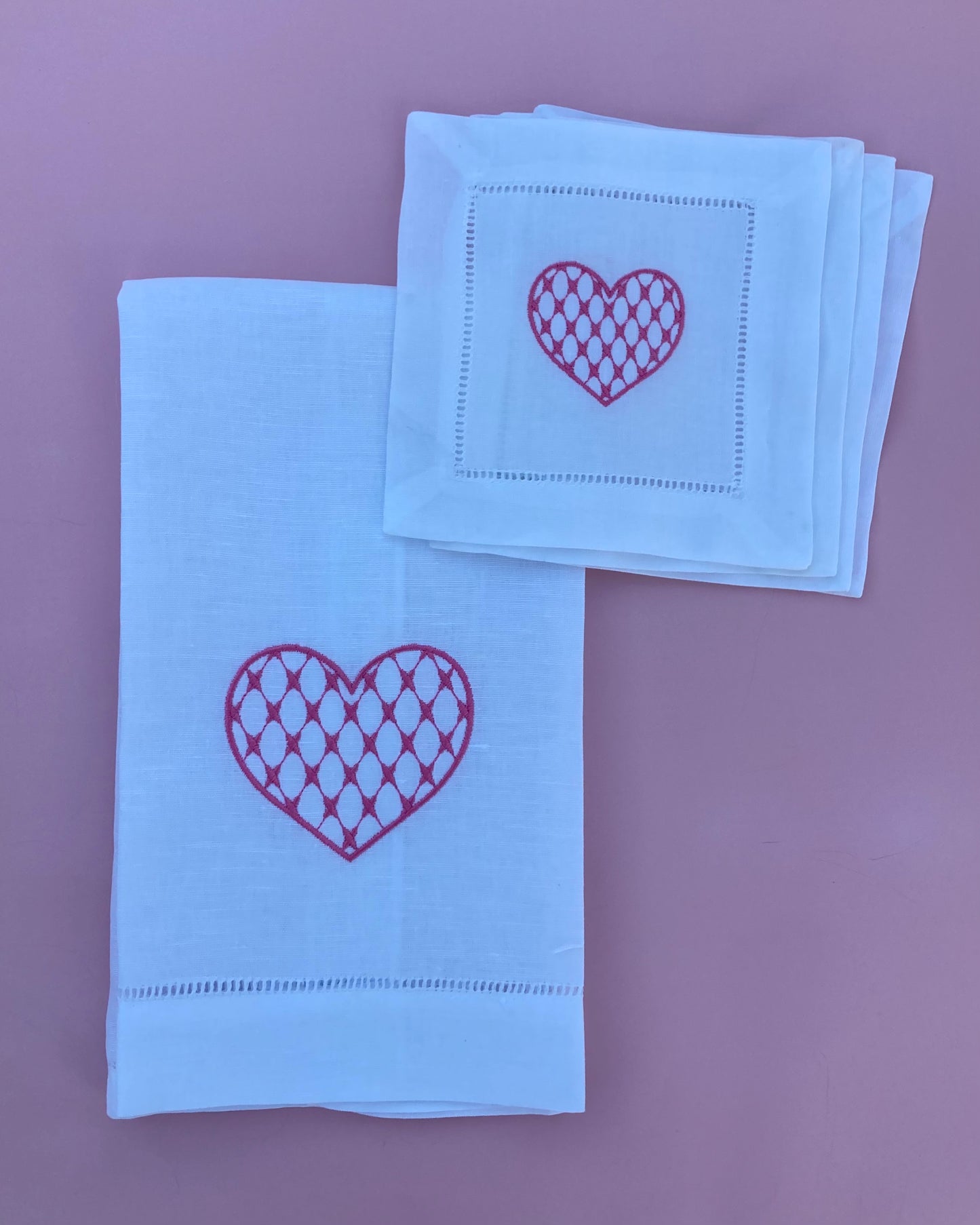 Chic Heart Cocktail Napkins- Set of 4