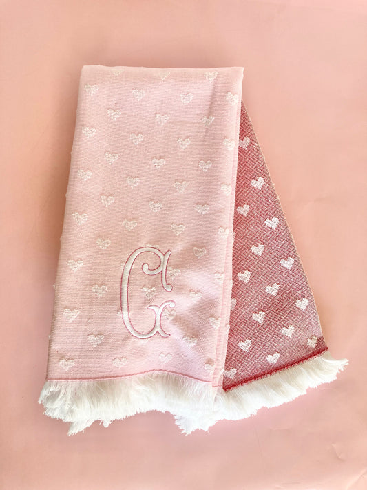 Heart Kitchen Towel with Initial